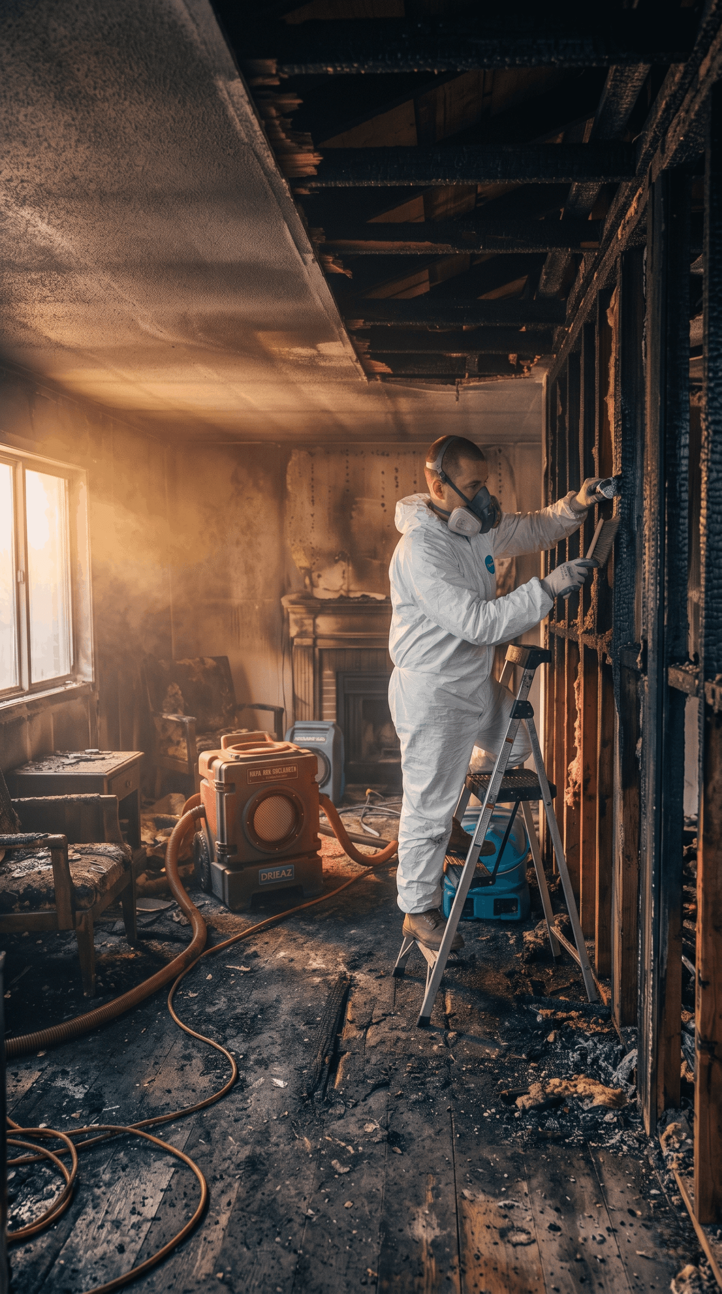 Plano fire damage restoration IICRC certified technician on site